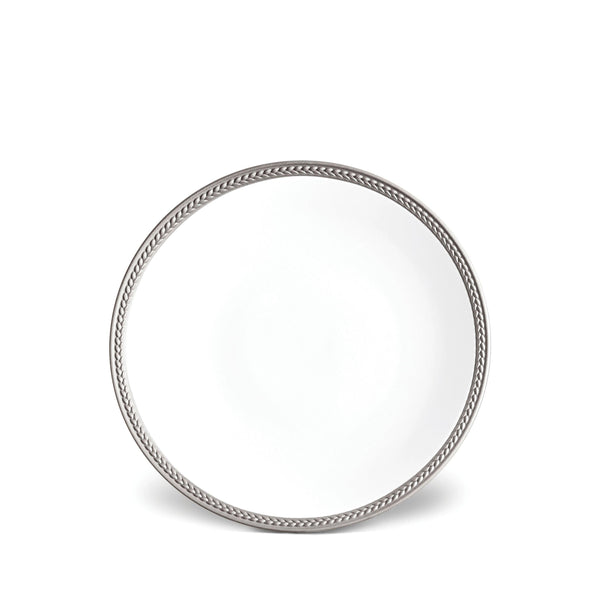 Soie Tresse Dessert Plate in Platinum - Classic Yet Modern Design Made of Porcelain Creates a Contemporary Look on an Ancient Shape