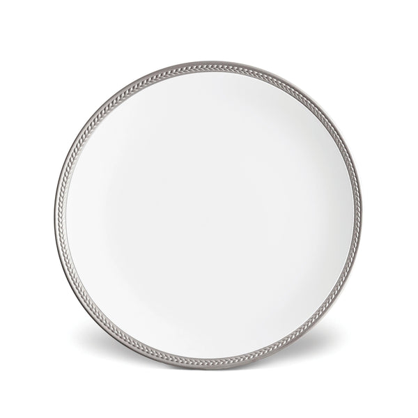 Soie Tresse Dinner Plate in Platinum - Classic Yet Modern Design Made of Porcelain Creates a Contemporary Look on an Ancient Shape