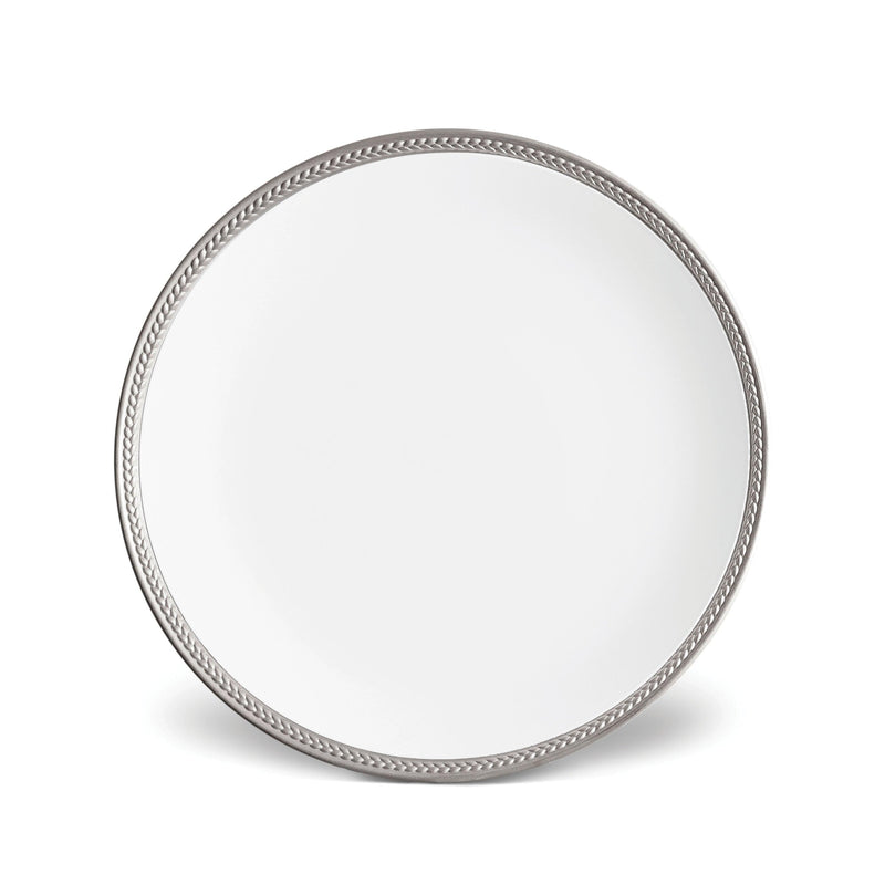 Soie Tresse Dinner Plate in Platinum - Classic Yet Modern Design Made of Porcelain Creates a Contemporary Look on an Ancient Shape
