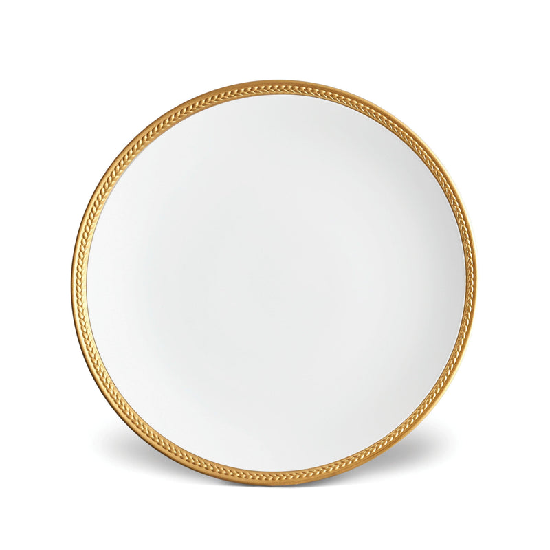 Soie Tresse Dinner Plate in Gold - Classic Yet Modern Design Made of Porcelain Creates a Contemporary Look on an Ancient Shape