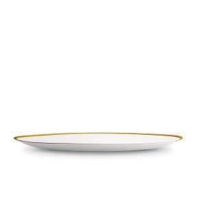 Large Soie Tresse Oval Platter in Gold - Classic Yet Modern Design Made of Porcelain Creates a Contemporary Look on an Ancient Shape