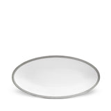 Small Soie Tresse Oval Platter in Platinum - Classic Yet Modern Design Made of Porcelain Creates a Contemporary Look on an Ancient Shape