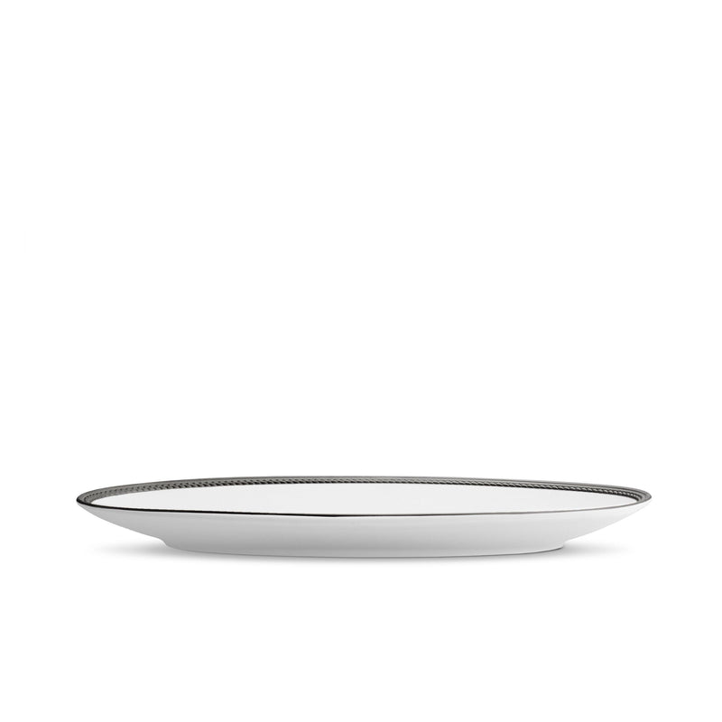 Small Soie Tresse Oval Platter in Black - Classic Yet Modern Design Made of Porcelain