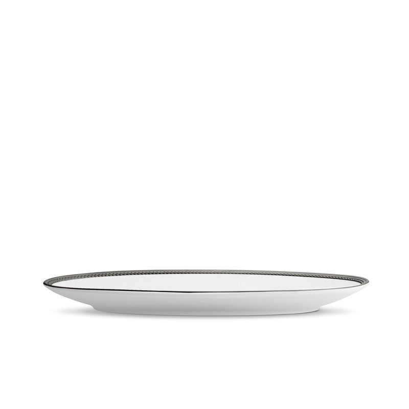Small Soie Tresse Oval Platter in Black - Classic Yet Modern Design Made of Porcelain