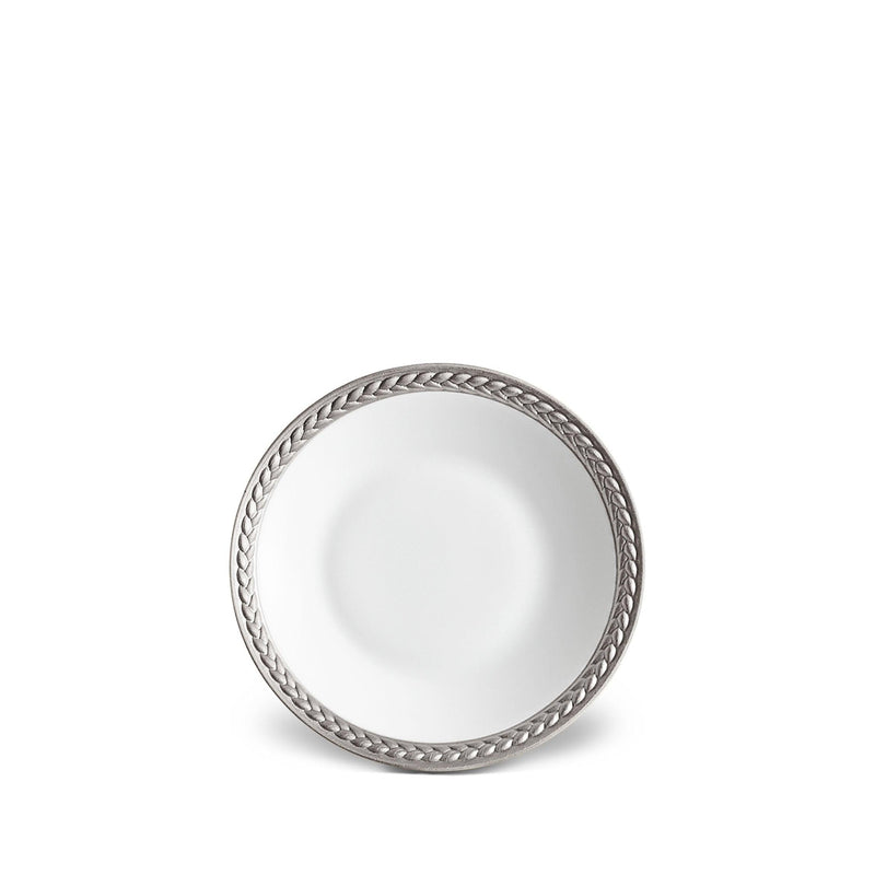 Soie Tresse Sauce Dish and Spoon Rest in Platinum - Classic Yet Modern Design Made of Porcelain