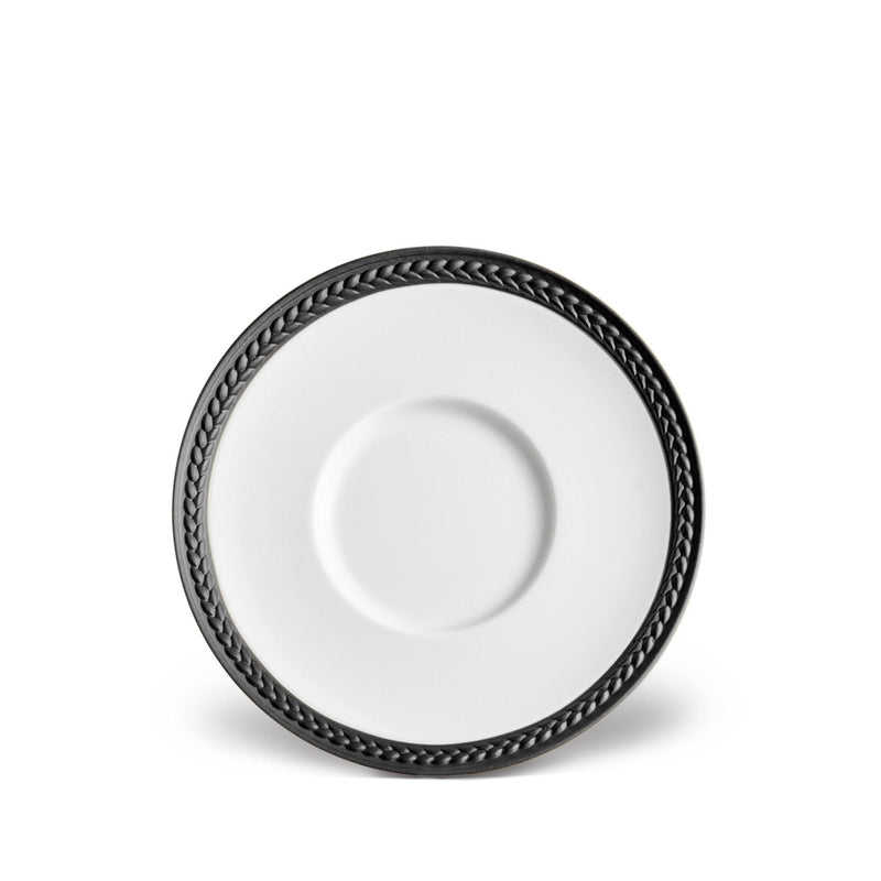 Soie Tresse Saucer in Black - Classic Yet Modern Design Made of Porcelain Creates a Contemporary Look on an Ancient Shape