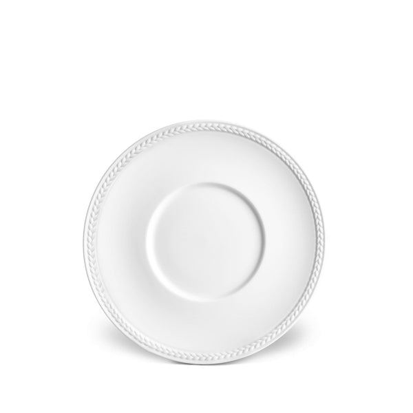 Soie Tresse Saucer in White - Classic Yet Modern Design Made of Porcelain Creates a Contemporary Look on an Ancient Shape