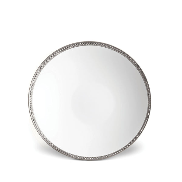 Soie Tresse Soup Plate in Platinum - Classic Yet Modern Design Made of Porcelain Creates a Contemporary Look on an Ancient Shape