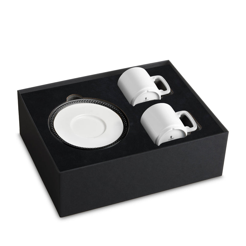 ST Black Espresso Cup + Saucer [Set of 2] - L'OBJET