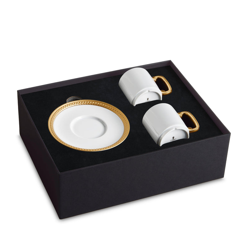 ST Gold Espresso Cup +Saucer [Set of 2] - L'OBJET