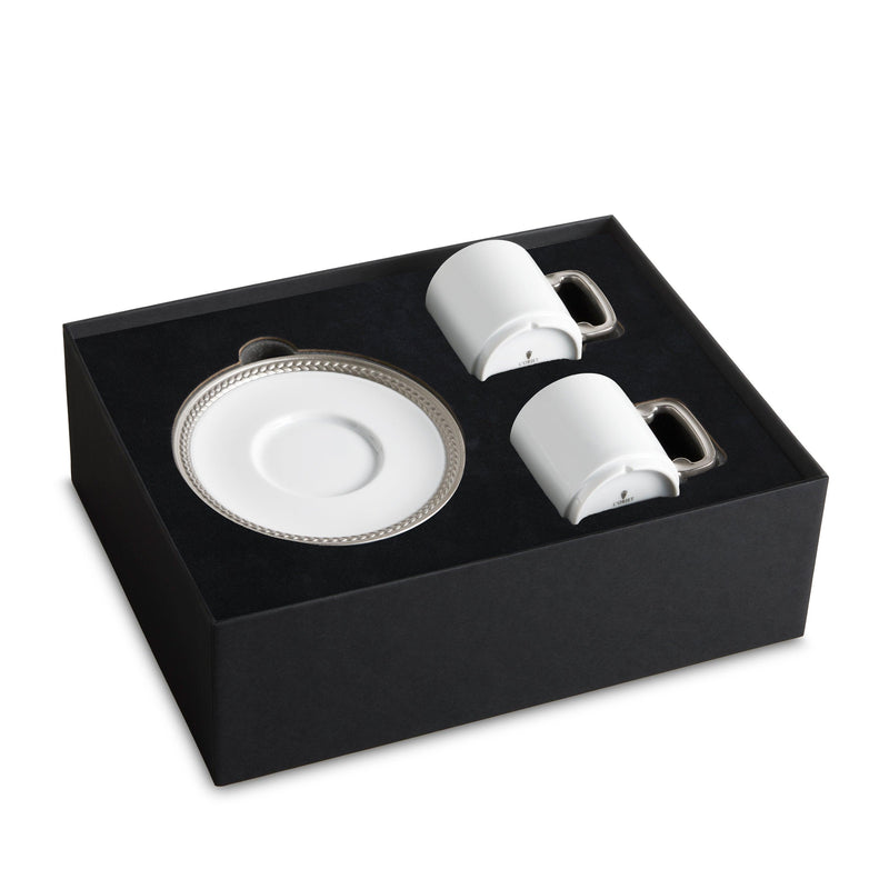 ST Platinum Espresso Cup +Saucer [Set of 2] - L'OBJET