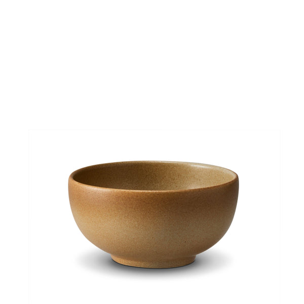 Small Terra Condiment Bowl in Leather by L'OBJET - Hand-Crafted from Porcelain and Glazed Meticulously - Organic Shape