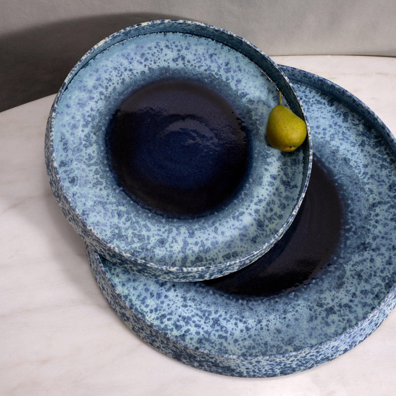 Terra Round Platter - Medium - Indigo - L'OBJET