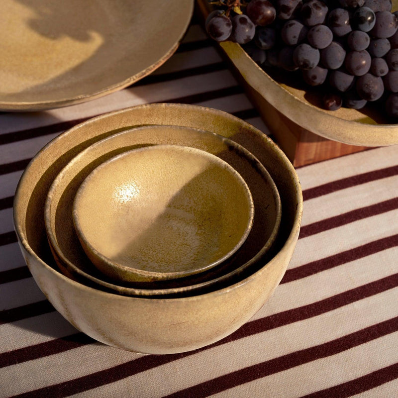 X-Small Terra Sauce Bowl in Leather by L'OBJET - Hand-Crafted from Porcelain and Glazed Meticulously - Organic Shape