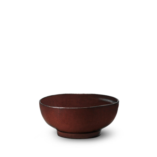 X-Small Terra Sauce Bowl in Wine by L'OBJET - Hand-Crafted from Porcelain and Glazed Meticulously - Organic Shape