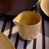 Terra Sauce Server in Leather by L'OBJET - Hand-Crafted from Porcelain and Glazed Meticulously - Organic Shape