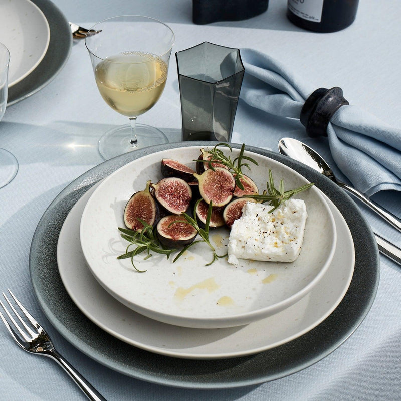 Terra Soup Plate in Stone - Hand-Crafted from Porcelain and Glazed Meticulously - Organic Shape - Elevates Any Dining Space