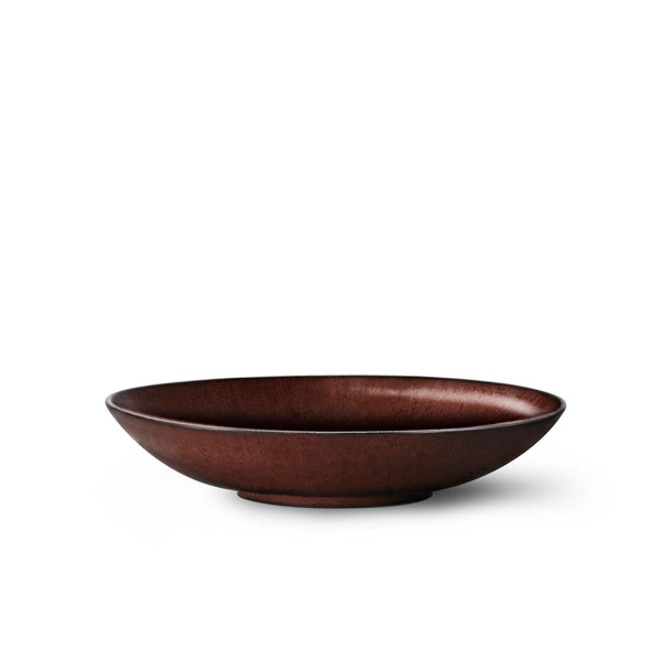 Terra Soup Plate in Wine by L'OBJET - Hand-Crafted from Porcelain and Glazed Meticulously - Organic Shape