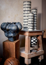 Group of handmade porcelain decorative Tokasu vases and Terra mineral glaze vases.