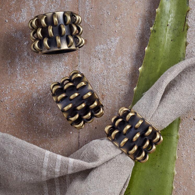 Tulum Rings Napkin Jewels by L'OBJET - Artful, Luxurious Jewels Made by Hand - Features Timeless Design with Brilliant Craftsmanship