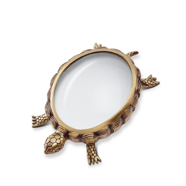 Turtle Magnifying Glass by L'OBJET - Exemplary Workmanship with Hand-Crafted Metals and Porcelain
