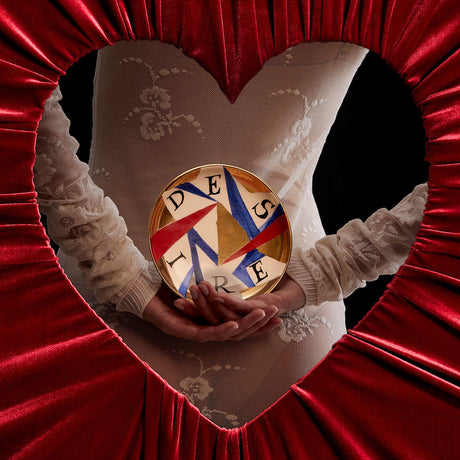 Ruan Hoffmann Desire Colorful Plate in a Veltet Heart Frames Wall Cutout