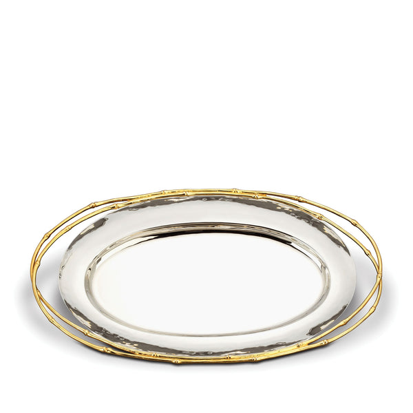 Large Evoca Oval Platter - Elegant & Sophisticated with Metallic and Organic Features - Contemporary and Timeless Aesthetic